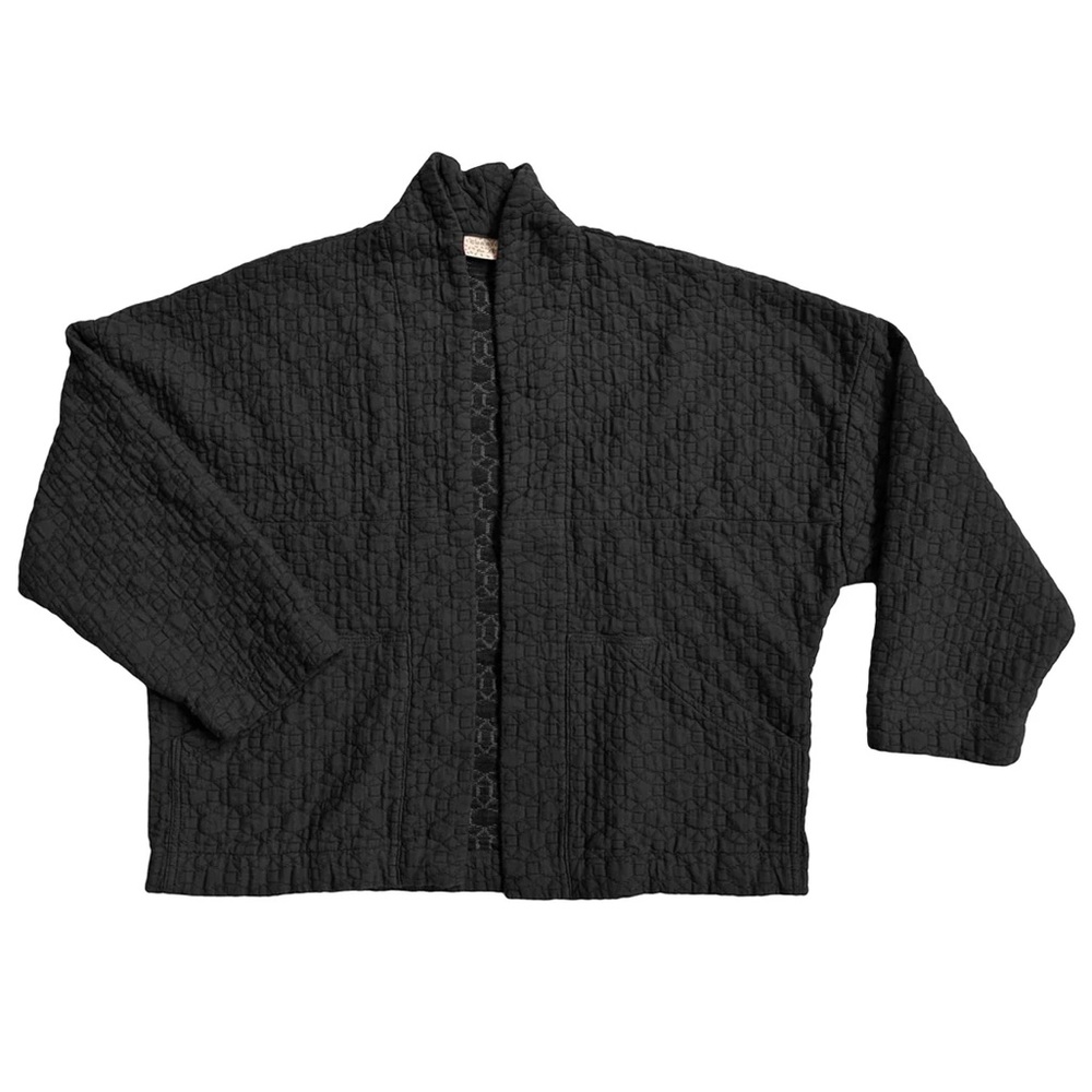Oona Black Quilted Cardigan